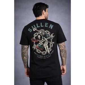 Sullen Men's Support The Trades Short Sleeve shirt Tattoo Style Skull Sz L A200